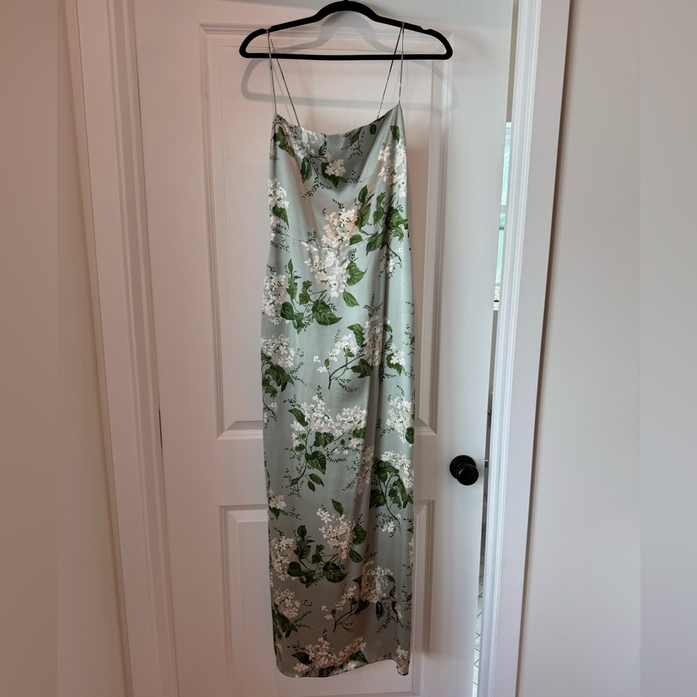 Reformation Green Floral Maxi Dress